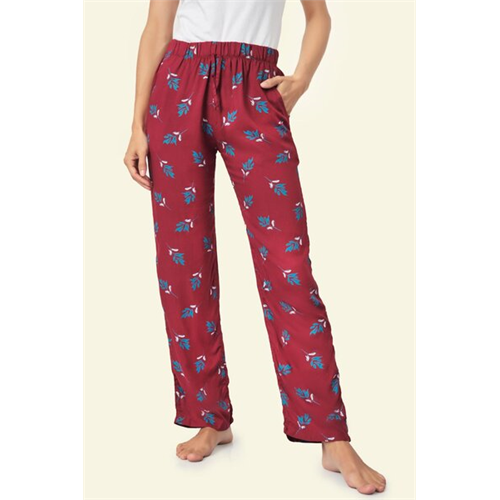 Odel Maroon Viscose Pj Long Pant