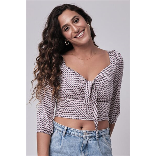 Odel Multi Coloured Front Tie Up Top