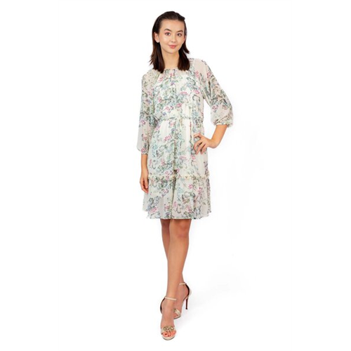 Odel Multi Floral Printed Puff Mini Dress