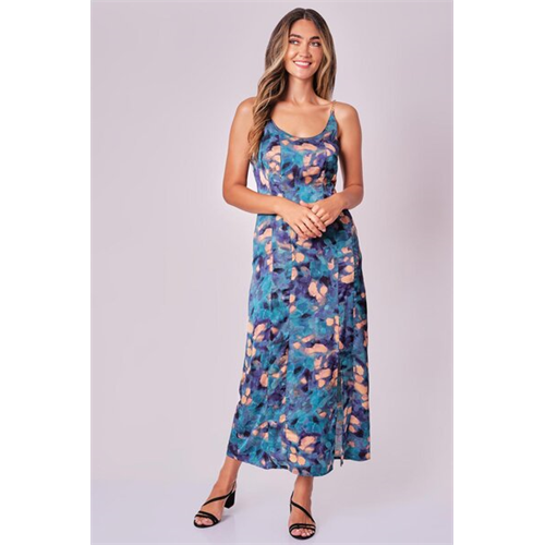 Odel Multi Metal Strapped Maxi Slit Dress