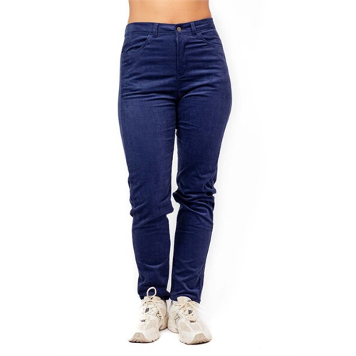 Odel Navy High Waist Basic Corduroy Pants