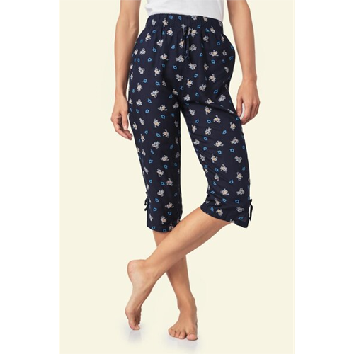 Odel Navy Viscose Pj Three Quarter Bottom