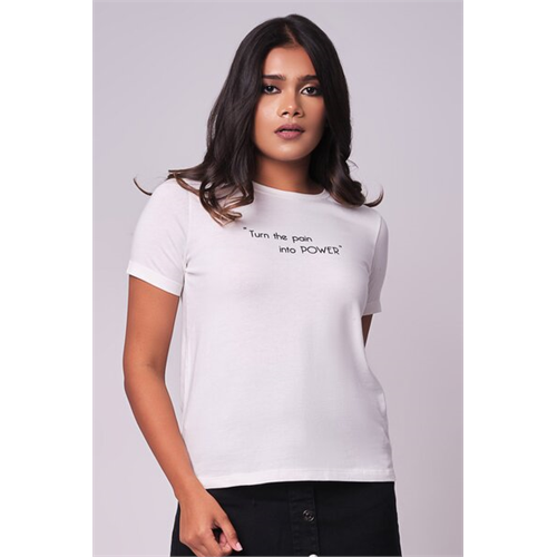 Odel Off White Slogan Printed Basic Tshirt