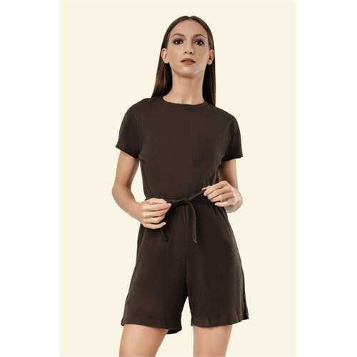 Odel Olive Waffle Jersey Waist Tie Romper