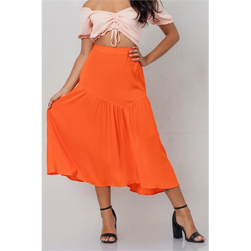 Odel Orange Midi Skirt