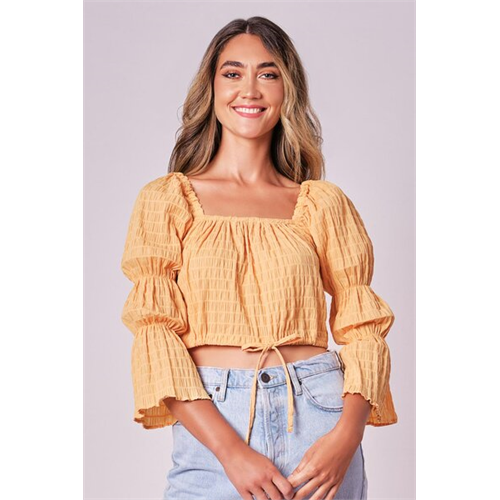 Odel Orange Puff Sleeve Top