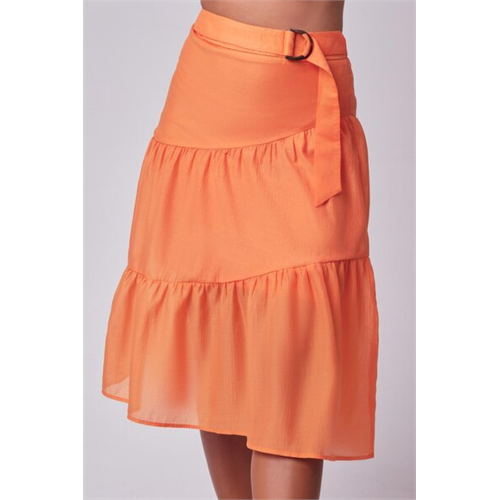 Odel Orange Tiered Wrap Skirt