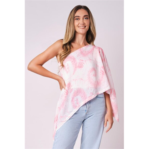 Odel Pink One Shoulder Poncho