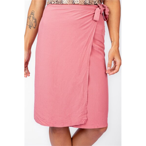 Odel Pink Tie Up Knee Length Wrap Skirt