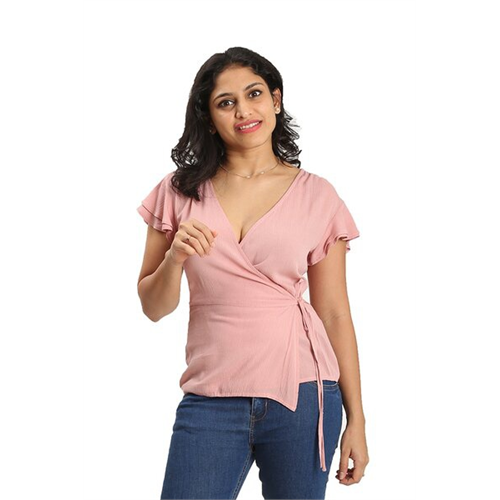 Odel Pink Wrap Top