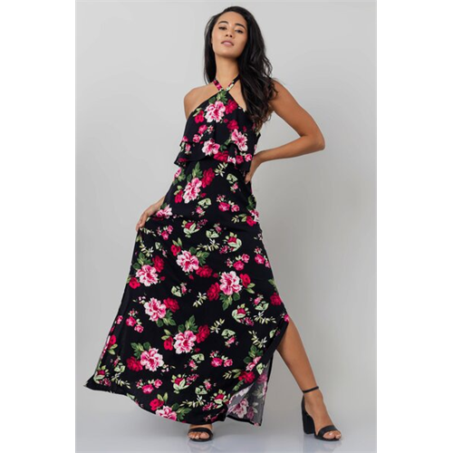Odel Printed Halter Neck Maxi Dress