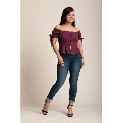 Odel Purple Peplum Top