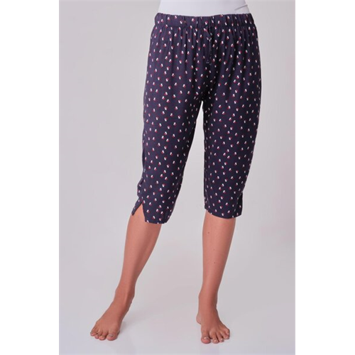 Odel Purple Printed Viscose Pj Three Quarter Pant
