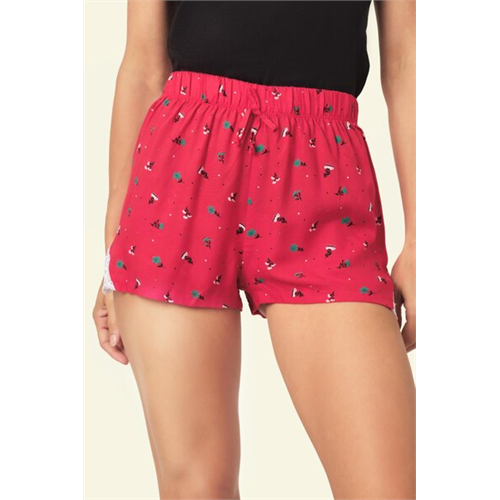 Odel Red Viscose Pj Shorts