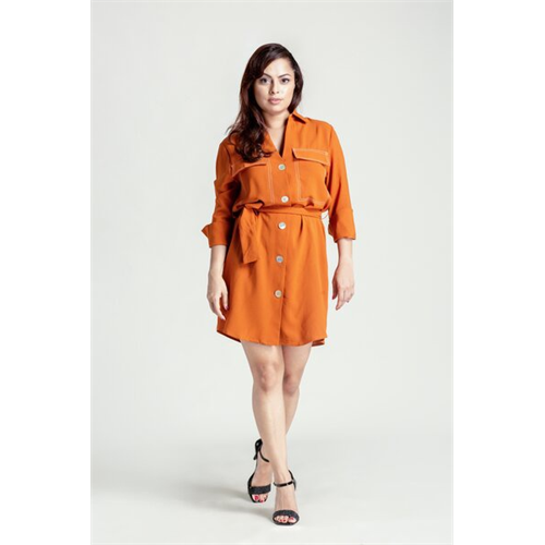 Odel Solid Colour Button Down Dress