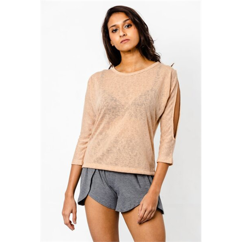 Odel Solid Colour Cut Out Sleeve Top