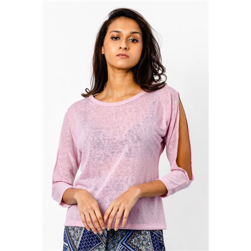 Odel Solid Colour Cut Out Sleeve Top