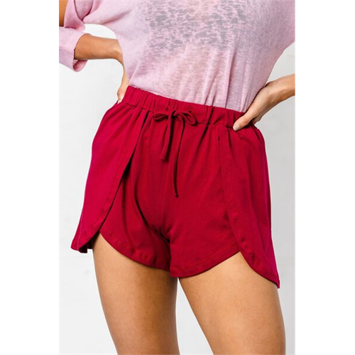 Odel Solid Colour Petal Hem Shorts