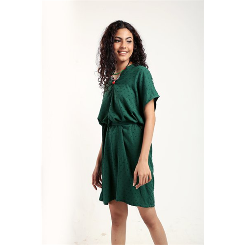 Odel Solid Colour Short Sleeve Dress