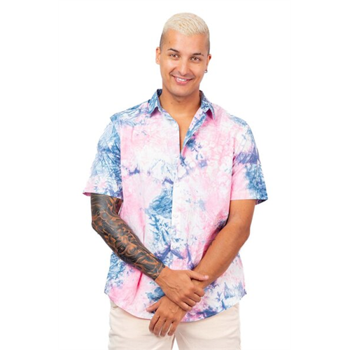 Odel SS Dyed Blue/White Shirt