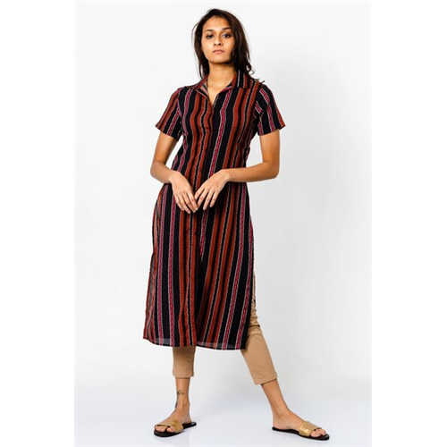 Odel Striped Side Slit Top