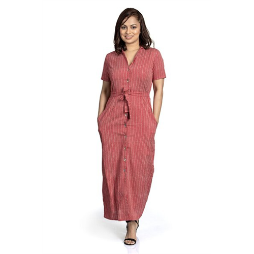 Odel Striped Tie Front Maxi Dress
