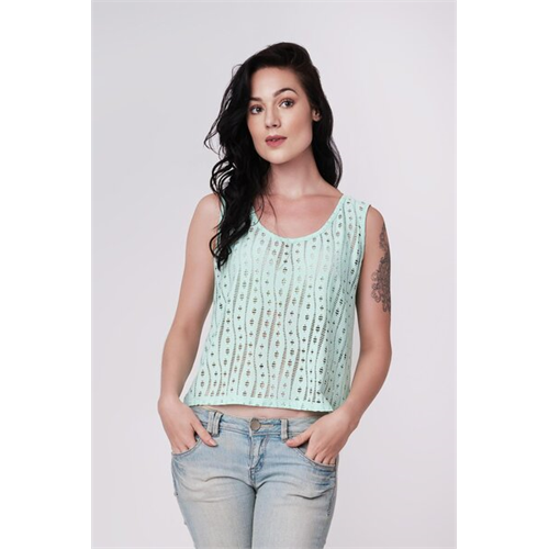 Odel Teal Lace Tank Top