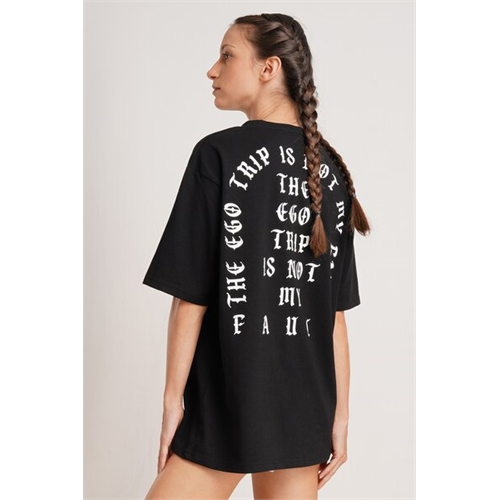 Odel Unisex Black Graphic Back Oversized CN T Shirt