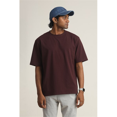 Odel Unisex Brown Oversized Crew Neck T Shirt