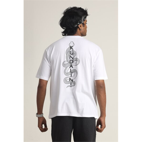 Odel Unisex White Graphic Back Oversized CN T Shirt