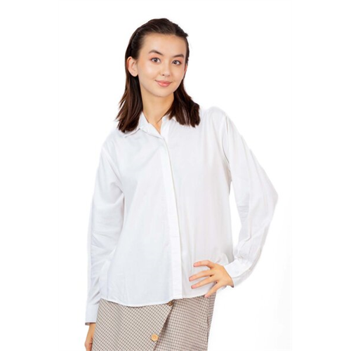 Odel White Back Placket Long Sleeve Shirt