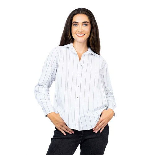 Odel White & Black Striped Long Sleeve Oversized Shirt