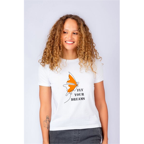Odel White Butterfly Graphic Printed Tee