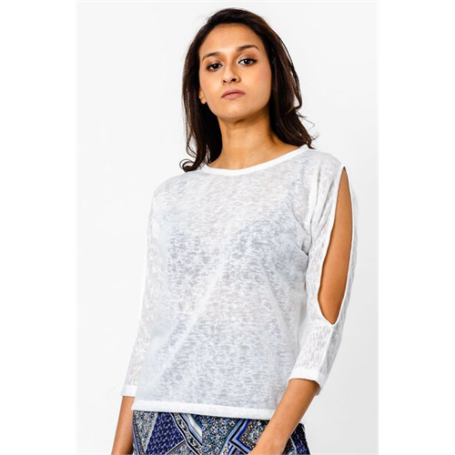 Odel White Cut Out Sleeve Top