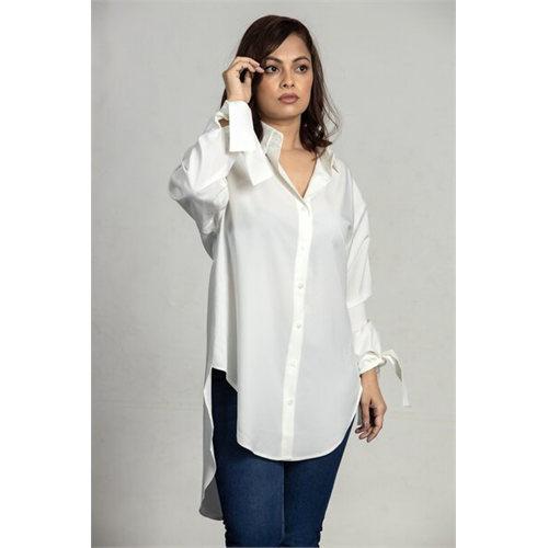 Odel White High Low Oversized Shirt