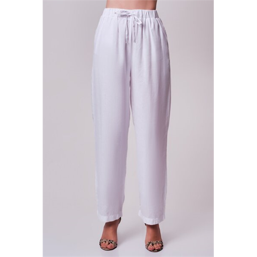 Odel White High Waist Straight Leg Pull On Pants