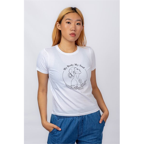 Odel White My Body My Soul Foil Printed Short Sleeve Tee