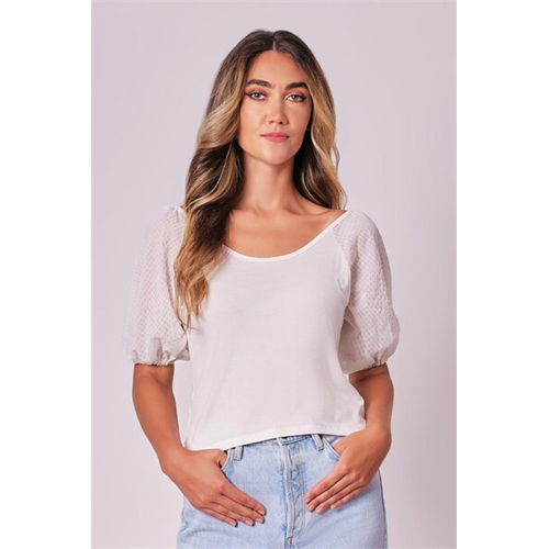 Odel White Raglan Puff Sleeve Top