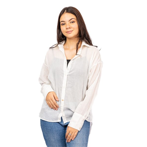 Odel White See Through Long Sleeve Oversized Shirt