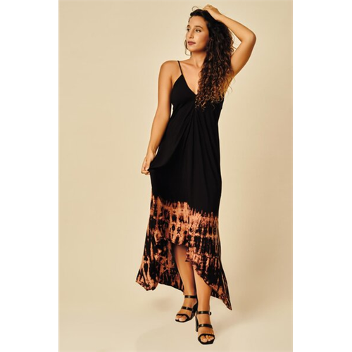 Odel X Nakota Tuwa Black Tie Dye High Low Dress