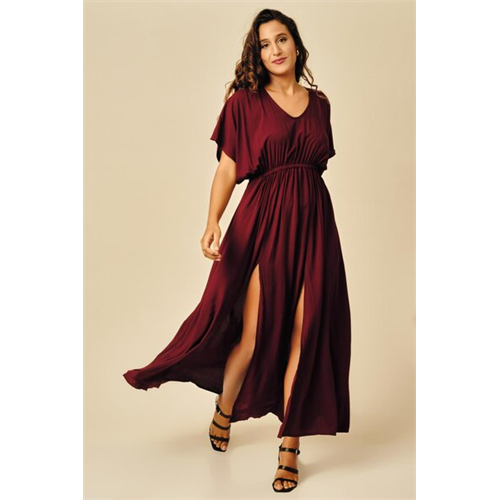 Odel X Nakota Tuwa Maroon Holiday Dress