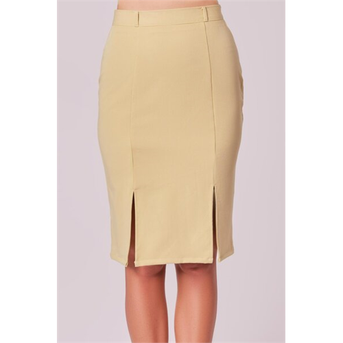 Odel Yellow Double Slit Pencil Skirt