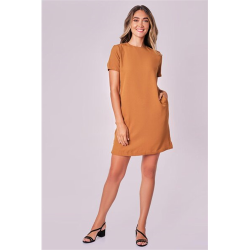 Odel Yellow V Neck Gathered Waist Dress