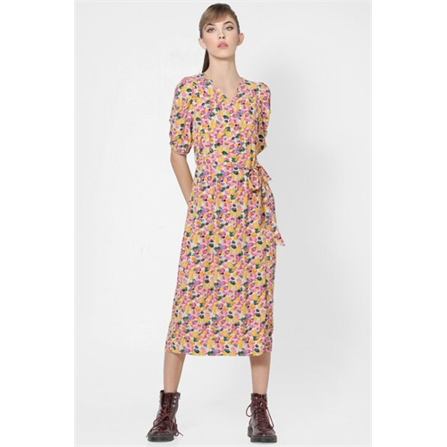 Only Aop Dress With A Tie Up Detail
