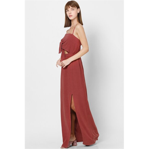 Only Solid Color Strappy Formalwear Maxi Dress