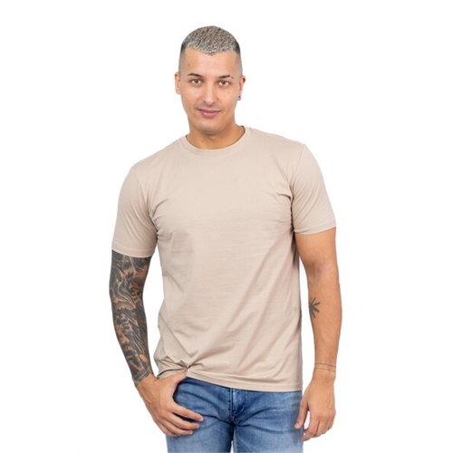 Premium Beige Crew Neck Basic Tshirt