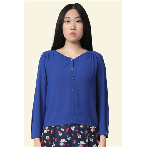 Tara Blue Button Down Top