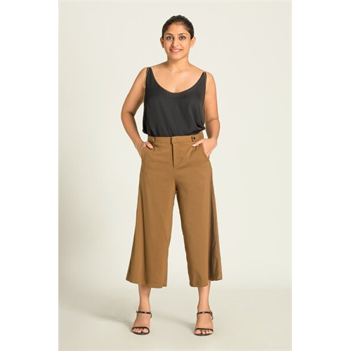 Tara Brown Cropped Wide Leg Pant