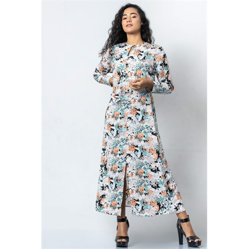 Tara Floral Print Long Sleeve Maxi Dress