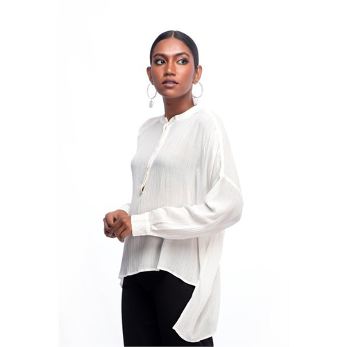 Tara Off White Long Sleeve Top